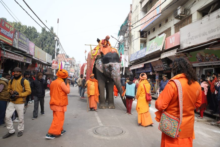 भगवान कार्तिकेय की धर्म ध्वजा लेकर हुआ श्री पंचायती निरंजनी अखाड़े का छावनी प्रवेश