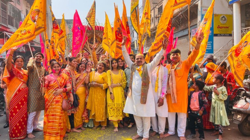 फाल्गुन मास की निशान यात्रा में श्याम बाबा के जयकारे